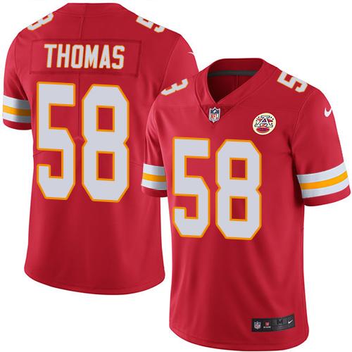 Nike Kansas City Chiefs #58 Derrick Thomas Red Team Color Men's Stitched NFL Vapor Untouchable Limited Jersey Men's