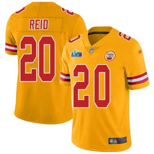 Nike Kansas City Chiefs #20 Justin Reid Gold Super Bowl LVII Patch Men's Stitched NFL Limited Inverted Legend Jersey Men's