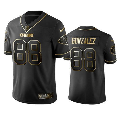 Nike Kansas City Chiefs #88 Tony Gonzalez Black Golden Limited Edition Stitched NFL Jersey Men's
