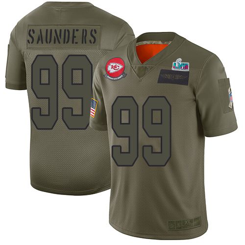 Nike Kansas City Chiefs #99 Khalen Saunders Camo Super Bowl LVII Patch Men's Stitched NFL Limited 2019 Salute To Service Jersey Men's