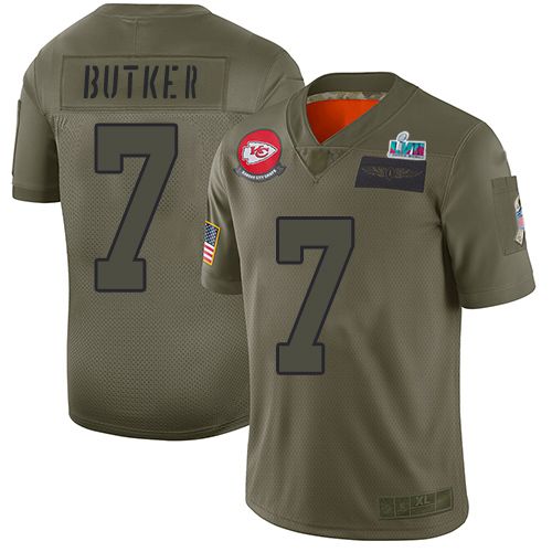 Nike Kansas City Chiefs #7 Harrison Butker Camo Super Bowl LVII Patch Men's Stitched NFL Limited 2019 Salute To Service Jersey Men's