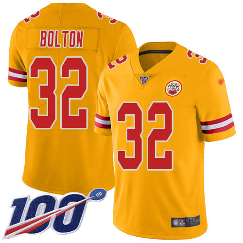 Nike Kansas City Chiefs #32 Nick Bolton Gold Men's Stitched NFL Limited Inverted Legend 100th Season Jersey Men's