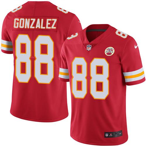 Nike Kansas City Chiefs #88 Tony Gonzalez Red Team Color Men's Stitched NFL Vapor Untouchable Limited Jersey Men's