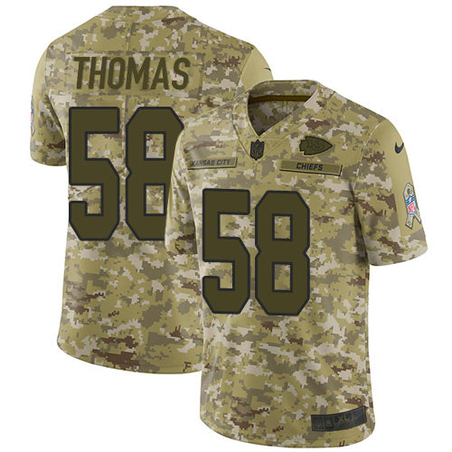 Nike Kansas City Chiefs #58 Derrick Thomas Camo Men's Stitched NFL Limited 2018 Salute To Service Jersey Men's