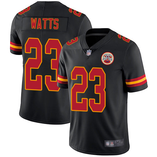 Nike Kansas City Chiefs #23 Armani Watts Black Men's Stitched NFL Limited Rush Jersey Men's