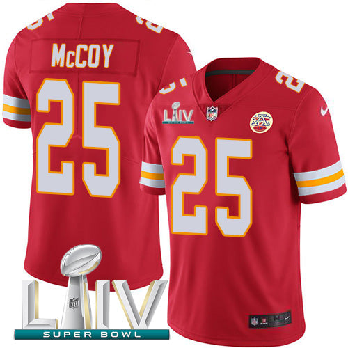 Nike Kansas City Chiefs #25 LeSean McCoy Red Super Bowl LIV 2020 Team Color Men's Stitched NFL Vapor Untouchable Limited Jersey Men's