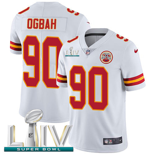 Nike Kansas City Chiefs #90 Emmanuel Ogbah White Super Bowl LIV 2020 Men's Stitched NFL Vapor Untouchable Limited Jersey Men's