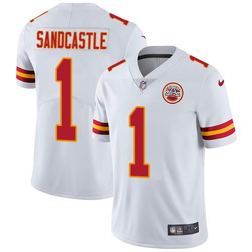 Nike Kansas City Chiefs #1 Leon Sandcastle White Men's Stitched NFL Vapor Untouchable Limited Jersey Men's