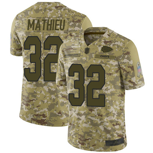 Nike Kansas City Chiefs #32 Tyrann Mathieu Camo Men's Stitched NFL Limited 2018 Salute To Service Jersey Men's