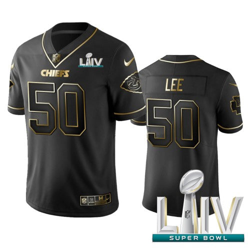 Nike Kansas City Chiefs #50 Darron Lee Black Golden Super Bowl LIV 2020 Limited Edition Stitched NFL Jersey Men's