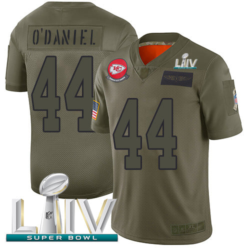 Nike Kansas City Chiefs #44 Dorian O'Daniel Camo Super Bowl LIV 2020 Men's Stitched NFL Limited 2019 Salute To Service Jersey Men's