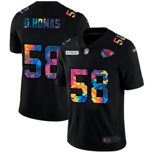 Kansas City Kansas City Chiefs #58 Derrick Thomas Men's Nike Multi-Color Black 2020 NFL Crucial Catch Vapor Untouchable Limited Jersey Men's
