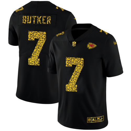 Kansas City Kansas City Chiefs #7 Harrison Butker Men's Nike Leopard Print Fashion Vapor Limited NFL Jersey Black Men's