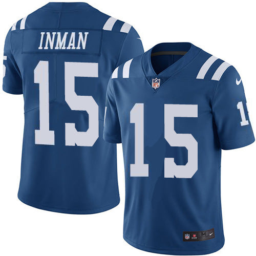 Nike Indianapolis Colts #15 Dontrelle Inman Royal Blue Men's Stitched NFL Limited Rush Jersey Men's