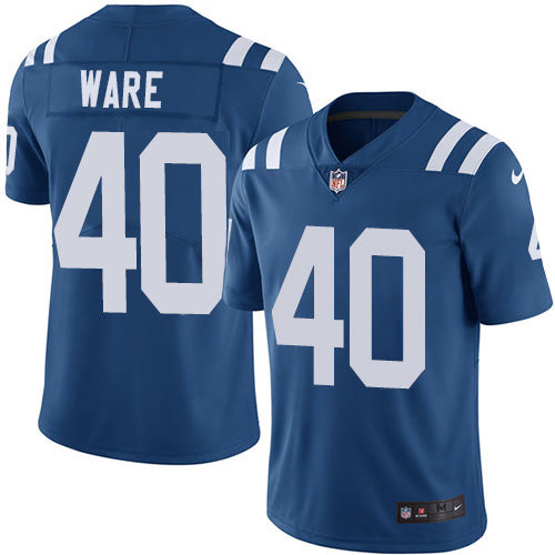 Nike Indianapolis Colts #40 Spencer Ware Royal Blue Team Color Men's Stitched NFL Vapor Untouchable Limited Jersey Men's