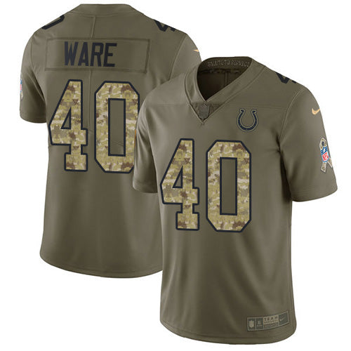 Nike Indianapolis Colts #40 Spencer Ware Olive/Camo Men's Stitched NFL Limited 2017 Salute To Service Jersey Men's