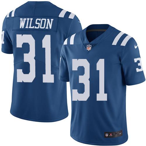 Nike Indianapolis Colts #31 Quincy Wilson Royal Blue Men's Stitched NFL Limited Rush Jersey Men's