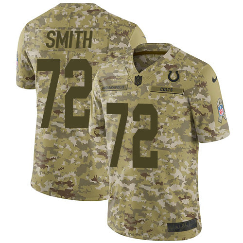 Nike Indianapolis Colts #72 Braden Smith Camo Men's Stitched NFL Limited 2018 Salute To Service Jersey Men's