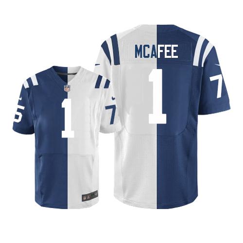 Nike Indianapolis Colts #1 Pat McAfee Royal Blue/White Men's Stitched NFL Elite Split Jersey Men's