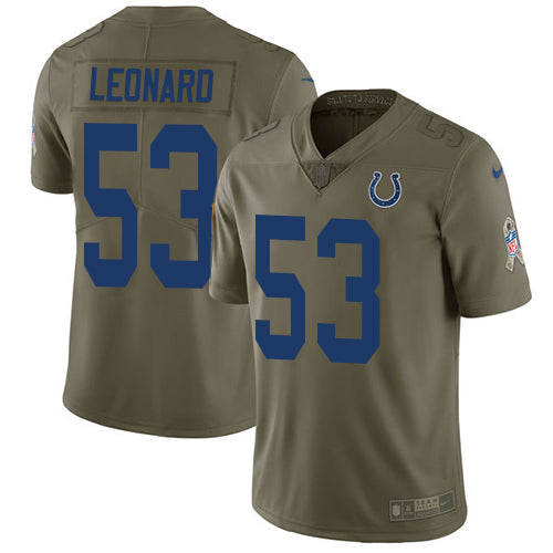 Nike Indianapolis Colts #53 Darius Leonard Olive Men's Stitched NFL Limited 2017 Salute to Service Jersey Men's