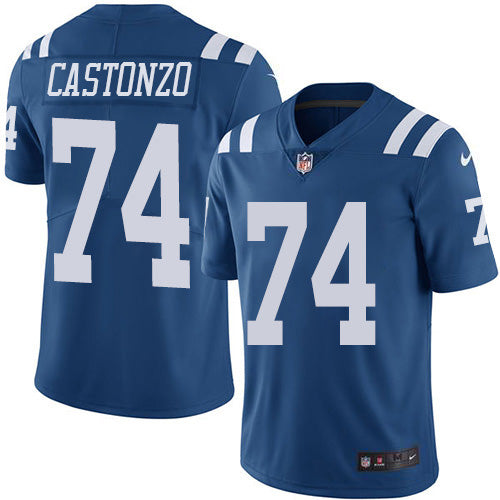 Nike Indianapolis Colts #74 Anthony Castonzo Royal Blue Men's Stitched NFL Limited Rush Jersey Men's