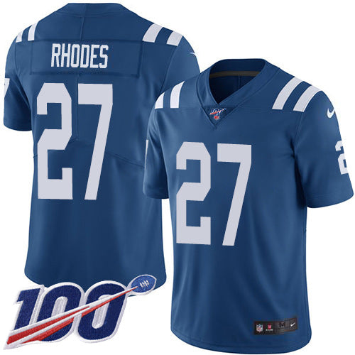 Nike Indianapolis Colts #27 Xavier Rhodes Royal Blue Team Color Men's Stitched NFL 100th Season Vapor Untouchable Limited Jersey Men's
