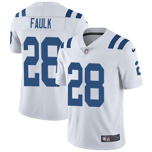 Nike Indianapolis Colts #28 Marshall Faulk White Men's Stitched NFL Vapor Untouchable Limited Jersey Men's