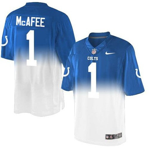 Nike Indianapolis Colts #1 Pat McAfee Royal Blue/White Men's Stitched NFL Elite Fadeaway Fashion Jersey Men's