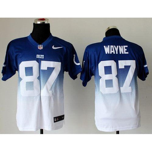 Nike Indianapolis Colts #87 Reggie Wayne Royal Blue/White Men's Stitched NFL Elite Fadeaway Fashion Jersey Men's