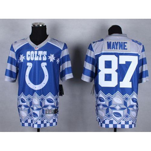 Nike Indianapolis Colts #87 Reggie Wayne Royal Blue Men's Stitched NFL Elite Noble Fashion Jersey Men's