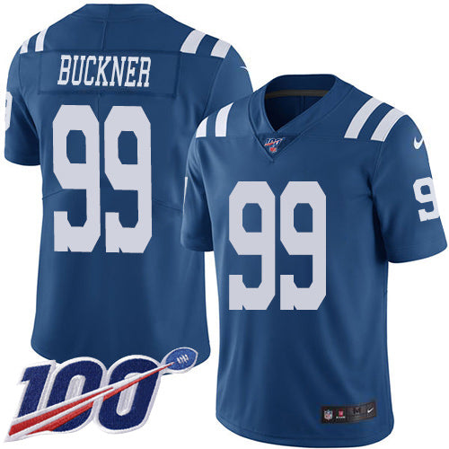 Nike Indianapolis Colts #99 DeForest Buckner Royal Blue Men's Stitched NFL Limited Rush 100th Season Jersey Men's