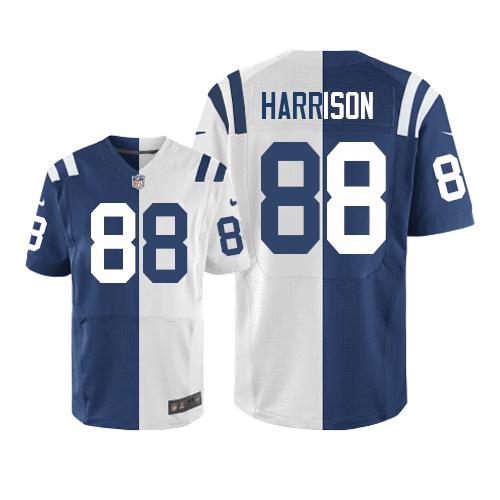 Nike Indianapolis Colts #88 Marvin Harrison Royal Blue/White Men's Stitched NFL Elite Split Jersey Men's