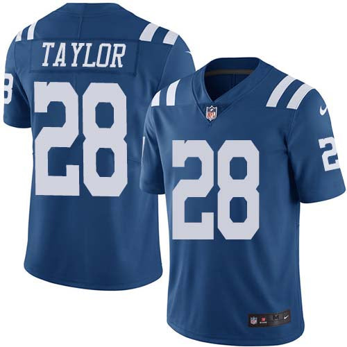 Nike Indianapolis Colts #28 Jonathan Taylor Royal Blue Men's Stitched NFL Limited Rush Jersey Men's