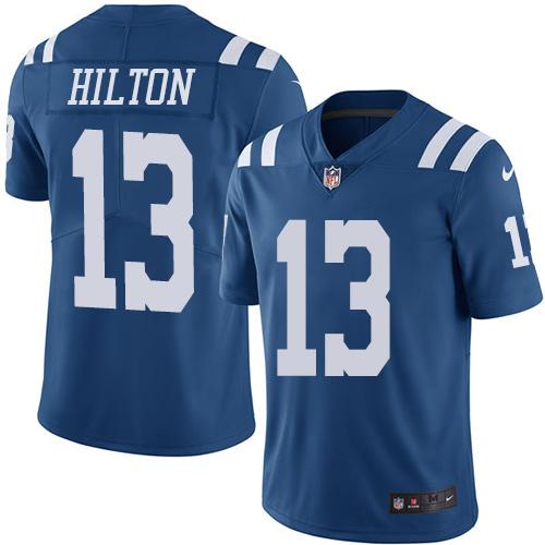 Nike Indianapolis Colts #13 T.Y. Hilton Royal Blue Men's Stitched NFL Limited Rush Jersey Men's