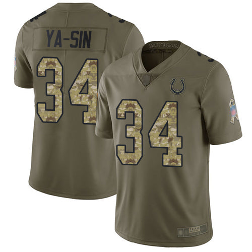 Nike Indianapolis Colts #34 Rock Ya-Sin Olive/Camo Men's Stitched NFL Limited 2017 Salute To Service Jersey Men's