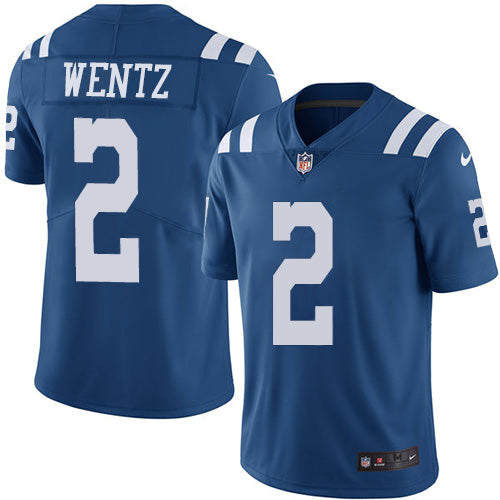Indianapolis Indianapolis Colts #2 Carson Wentz Royal Blue Men's Stitched NFL Limited Rush Jersey Men's