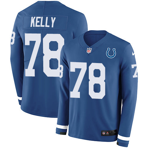 Nike Indianapolis Colts #78 Ryan Kelly Royal Blue Team Color Men's Stitched NFL Limited Therma Long Sleeve Jersey Men's