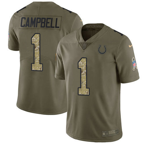 Nike Indianapolis Colts #1 Parris Campbell Olive/Camo Men's Stitched NFL Limited 2017 Salute To Service Jersey Men's
