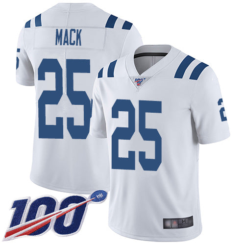 Nike Indianapolis Colts #25 Marlon Mack White Men's Stitched NFL 100th Season Vapor Limited Jersey Men's