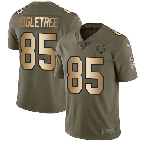 Nike Indianapolis Colts #85 Andrew Ogletree Olive/Gold Men's Stitched NFL Limited 2017 Salute To Service Jersey Men's