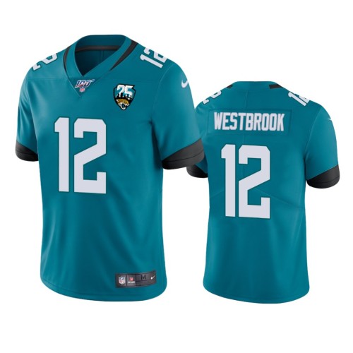 Nike Jacksonville Jaguars #12 Dede Westbrook Teal 25th Anniversary Vapor Limited Stitched NFL 100th Season Jersey Men's