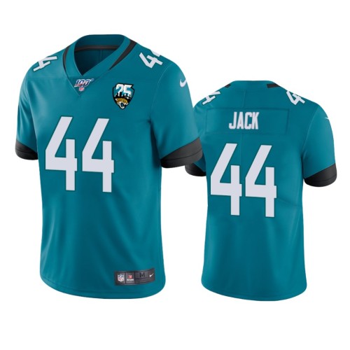 Nike Jacksonville Jaguars #44 Myles Jack Teal 25th Anniversary Vapor Limited Stitched NFL 100th Season Jersey Men's