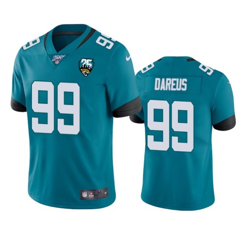 Nike Jacksonville Jaguars #99 Marcell Dareus Teal 25th Anniversary Vapor Limited Stitched NFL 100th Season Jersey Men's