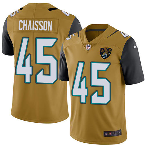 Nike Jacksonville Jaguars #45 K'Lavon Chaisson Gold Men's Stitched NFL Limited Rush Jersey Men's