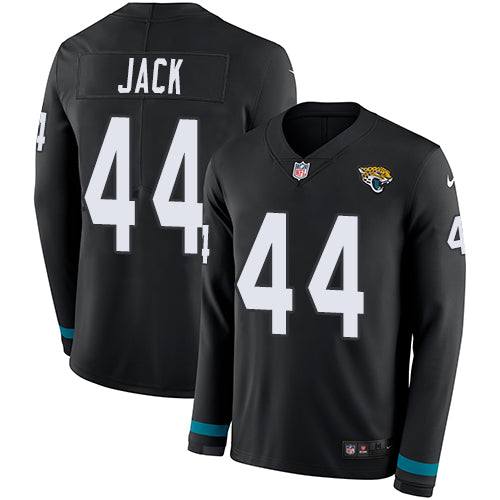 Nike Jacksonville Jaguars #44 Myles Jack Black Team Color Men's Stitched NFL Limited Therma Long Sleeve Jersey Men's