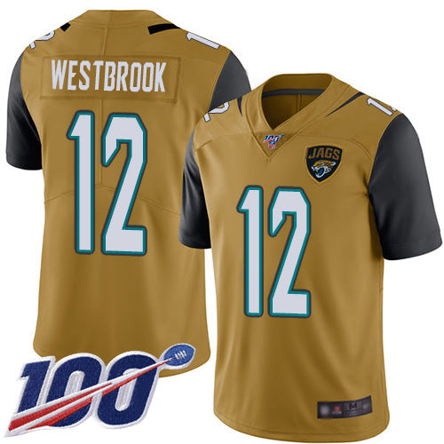 Nike Jacksonville Jaguars #12 Dede Westbrook Gold Men's Stitched NFL Limited Rush 100th Season Jersey Men's