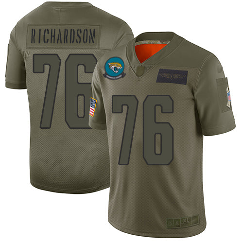 Nike Jacksonville Jaguars #76 Will Richardson Camo Men's Stitched NFL Limited 2019 Salute To Service Jersey Men's