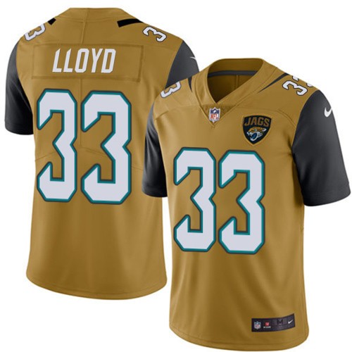 Nike Jacksonville Jaguars #33 Devin Lloyd Gold Men's Stitched NFL Limited Rush Jersey Men's