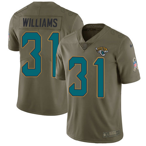 Nike Jacksonville Jaguars #31 Darious Williams Olive Men's Stitched NFL Limited 2017 Salute To Service Jersey Men's