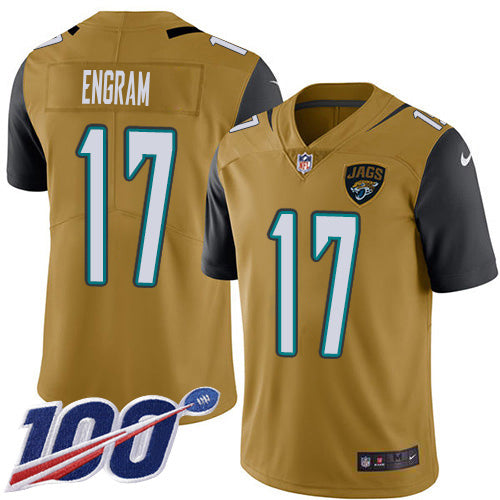 Nike Jacksonville Jaguars #17 Evan Engram Gold Men's Stitched NFL Limited Rush 100th Season Jersey Men's
